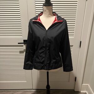 Nike Women's Black Bomber Jacket with Red Accents